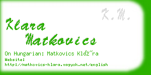 klara matkovics business card